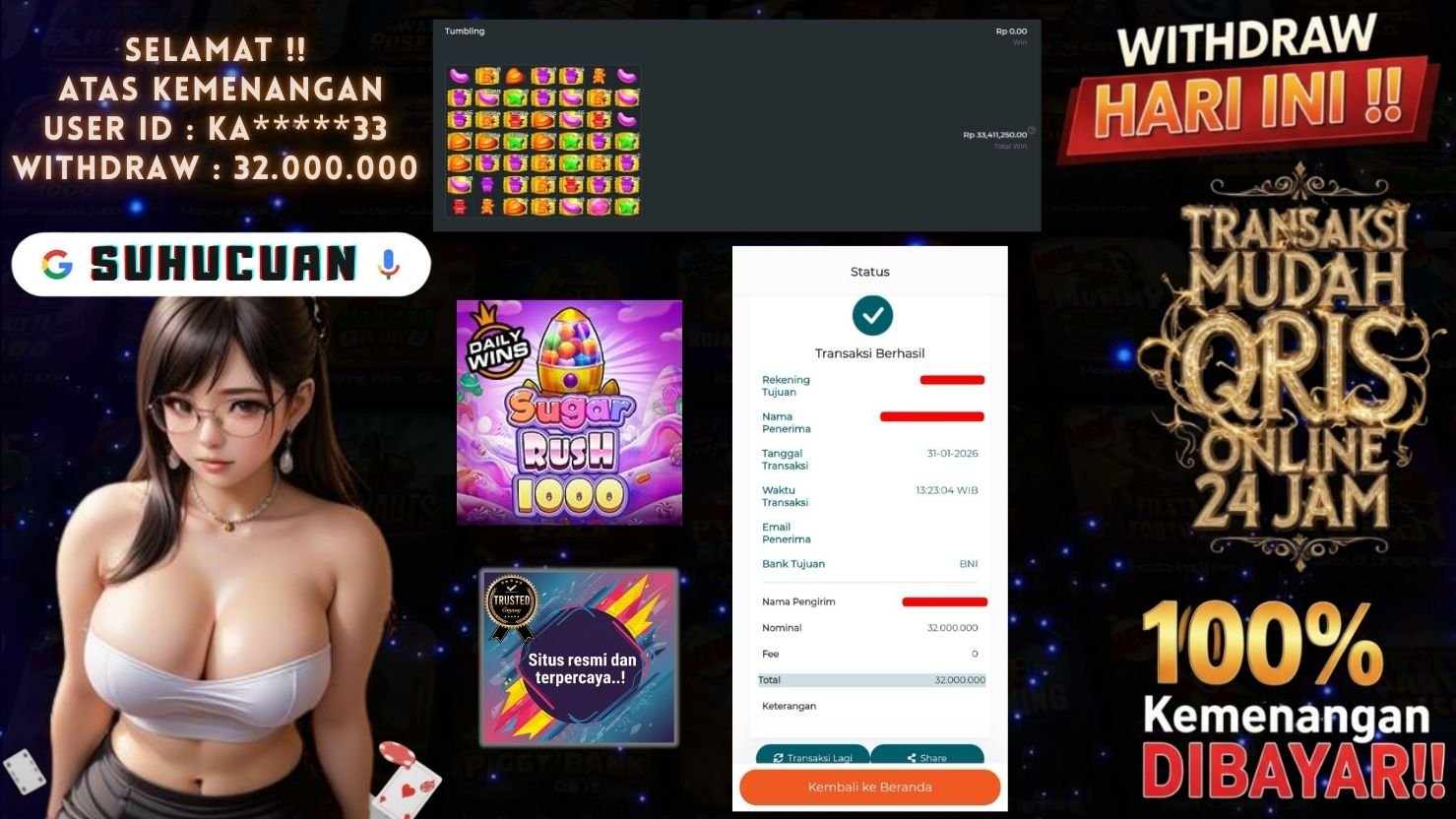 SUHUCUAN JACKPOT SLOT SUGAR RUSH 1000